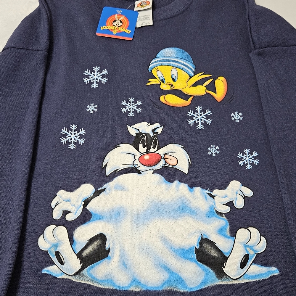 Vintage Looney Tunes WB Deadstock Tweety Sylvester Jerry Leigh sweatshirt L/XL